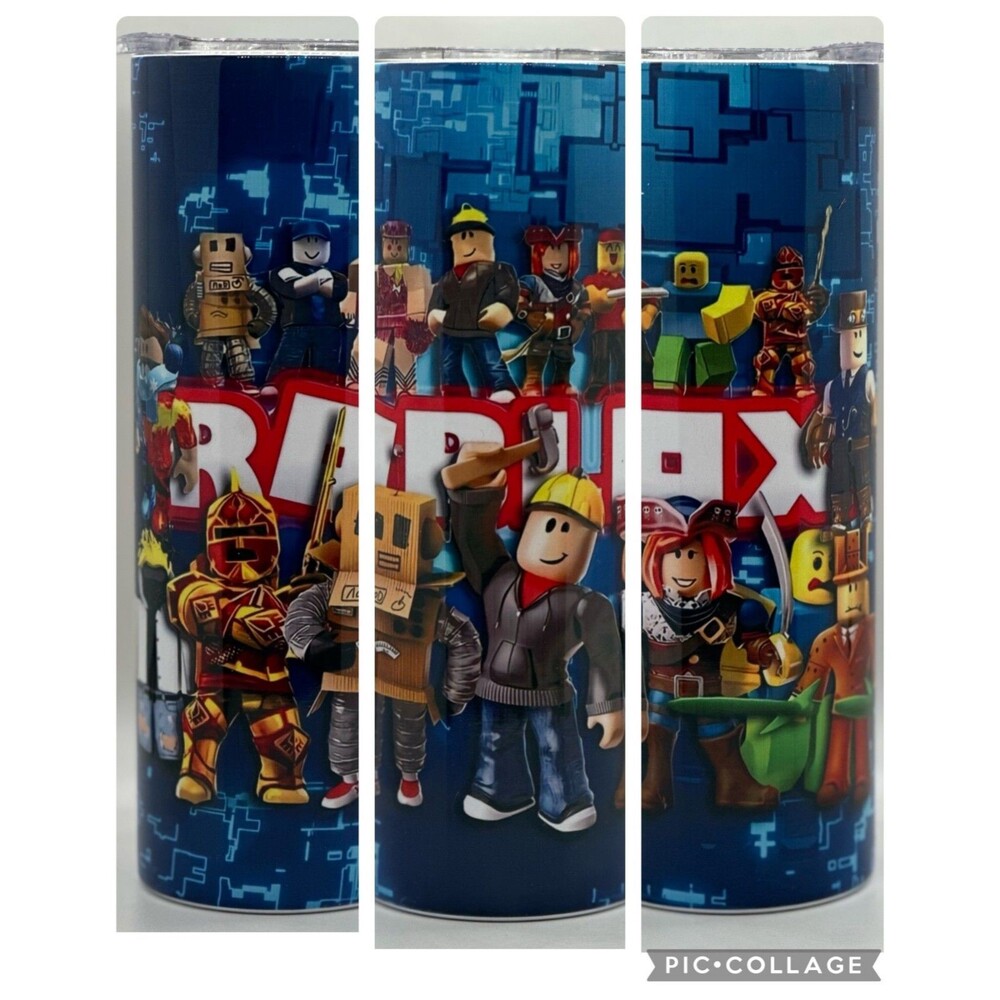 NEW ROBLOX  20 oz. Stainless Steel Tumbler w/Straw Set & Silicone Tip